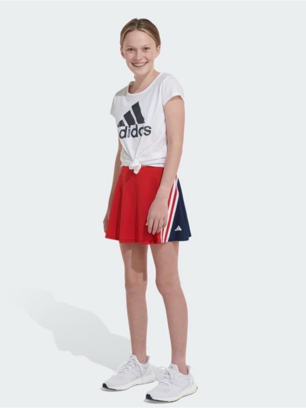 Adidas Girls XL 16 Red Navy Tennis Golf Athletic Skort NWT